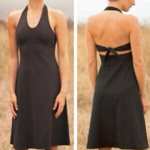 Patagonia Morning Glory Black Halter Dress